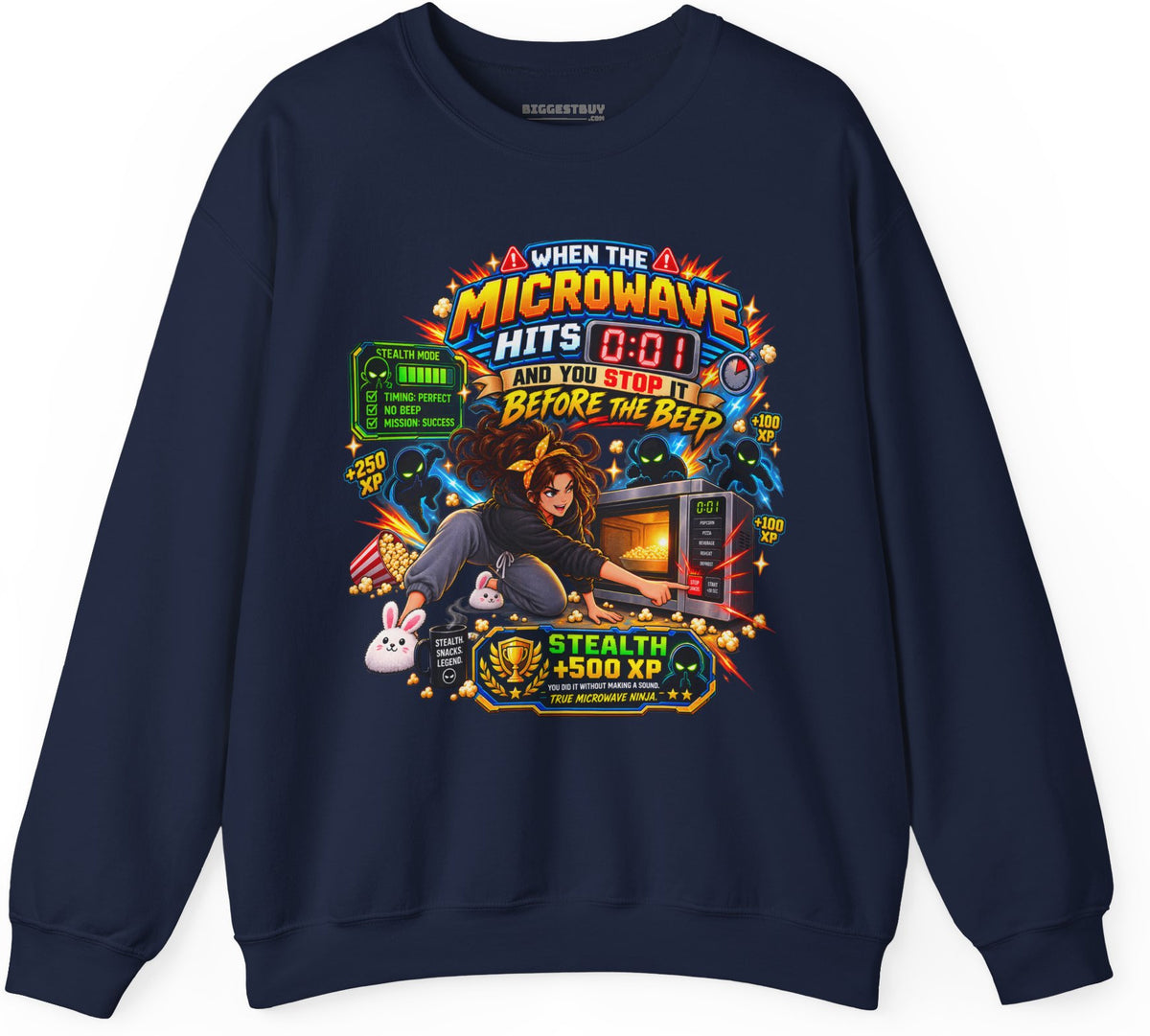 Beep Busters - Crewneck Sweatshirt in Navy, front view
