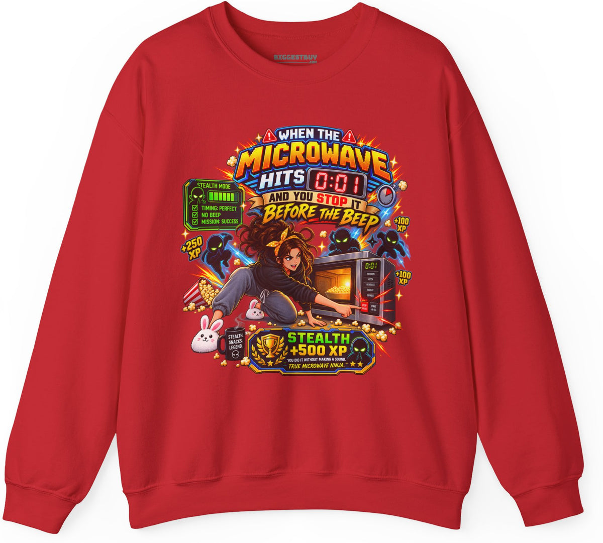 Beep Busters - Crewneck Sweatshirt in Red, front view