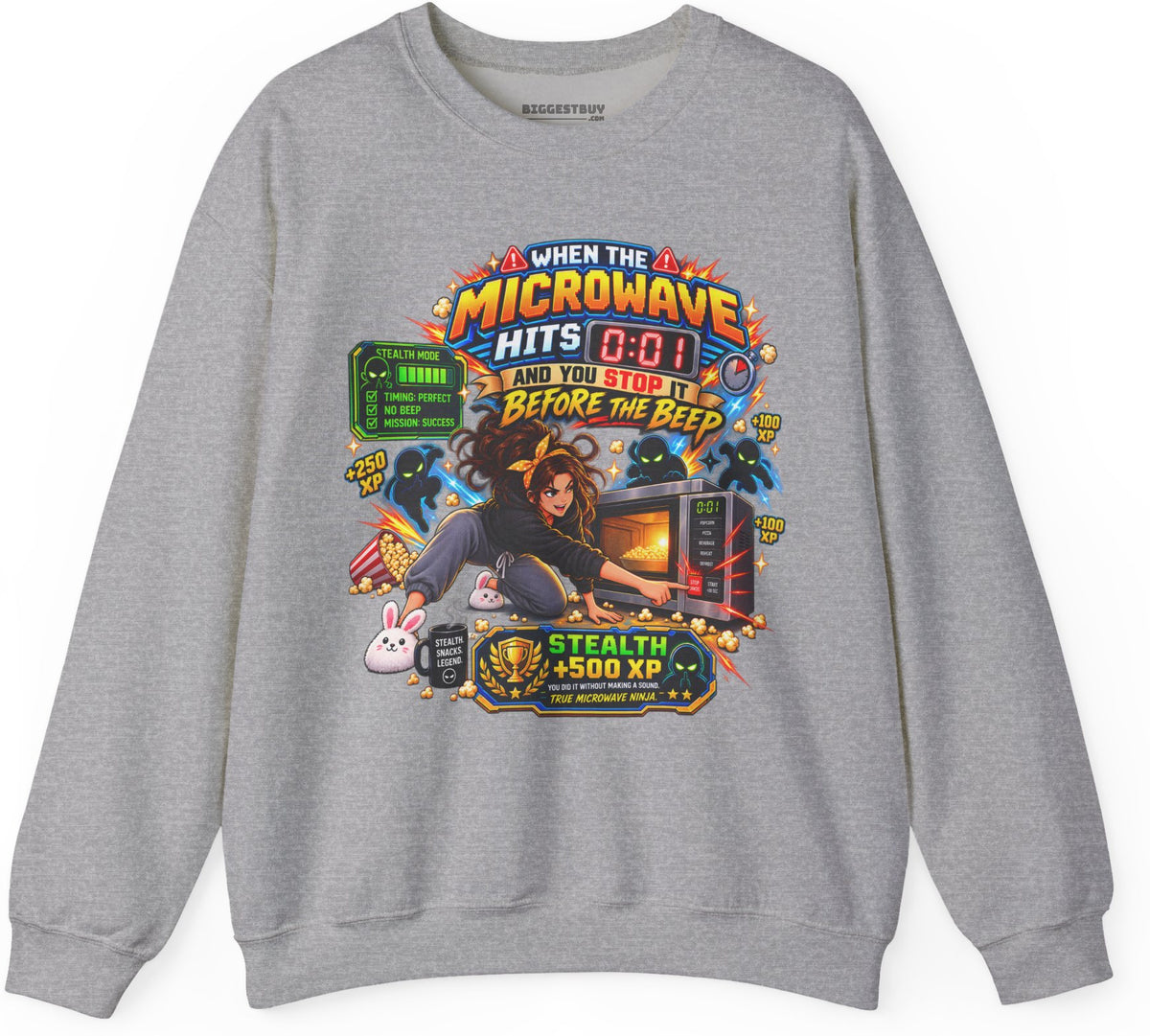 Beep Busters - Crewneck Sweatshirt in Sport Grey, front view