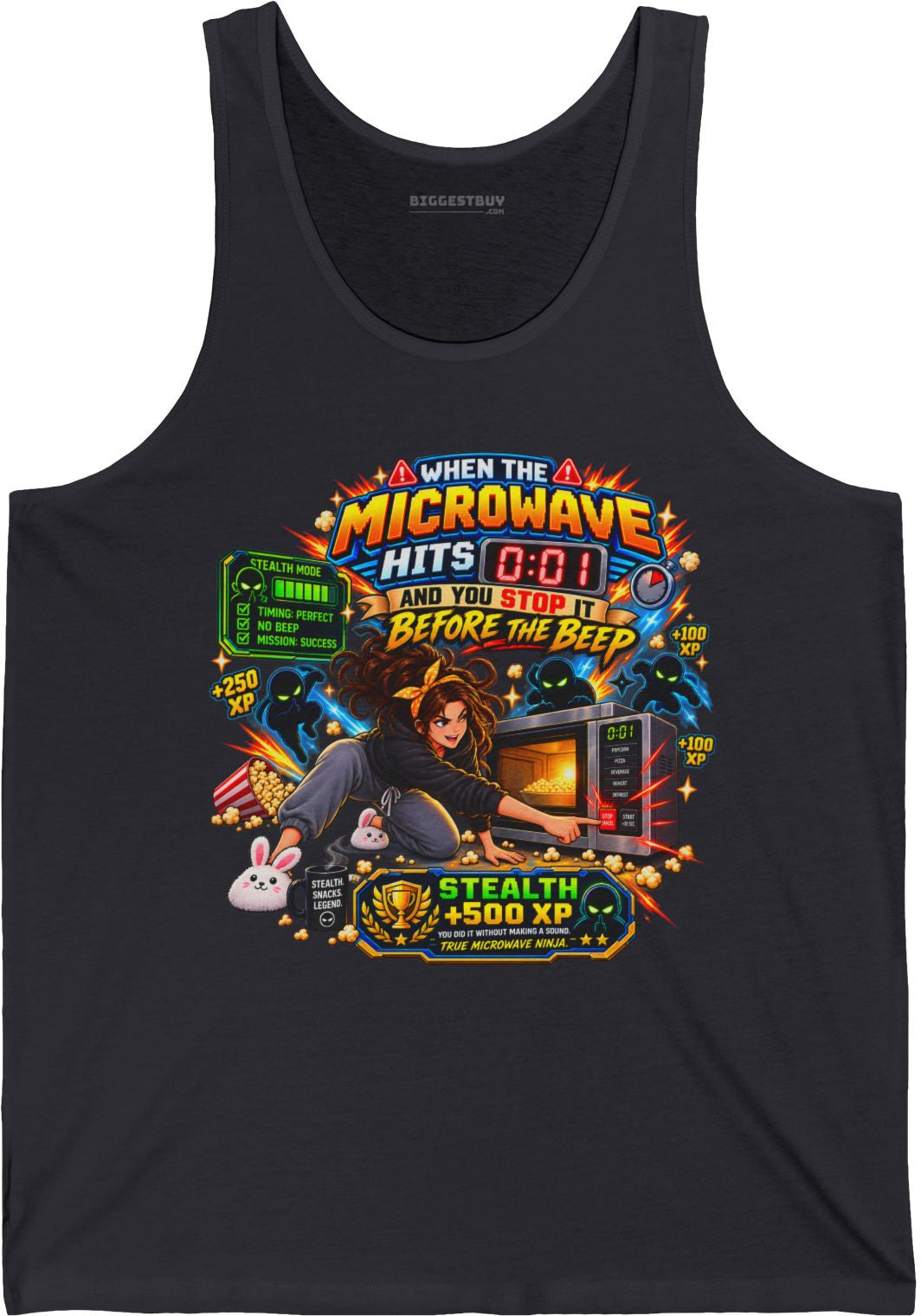 Beep Busters - Jersey Tank Top in Dark Grey, front view