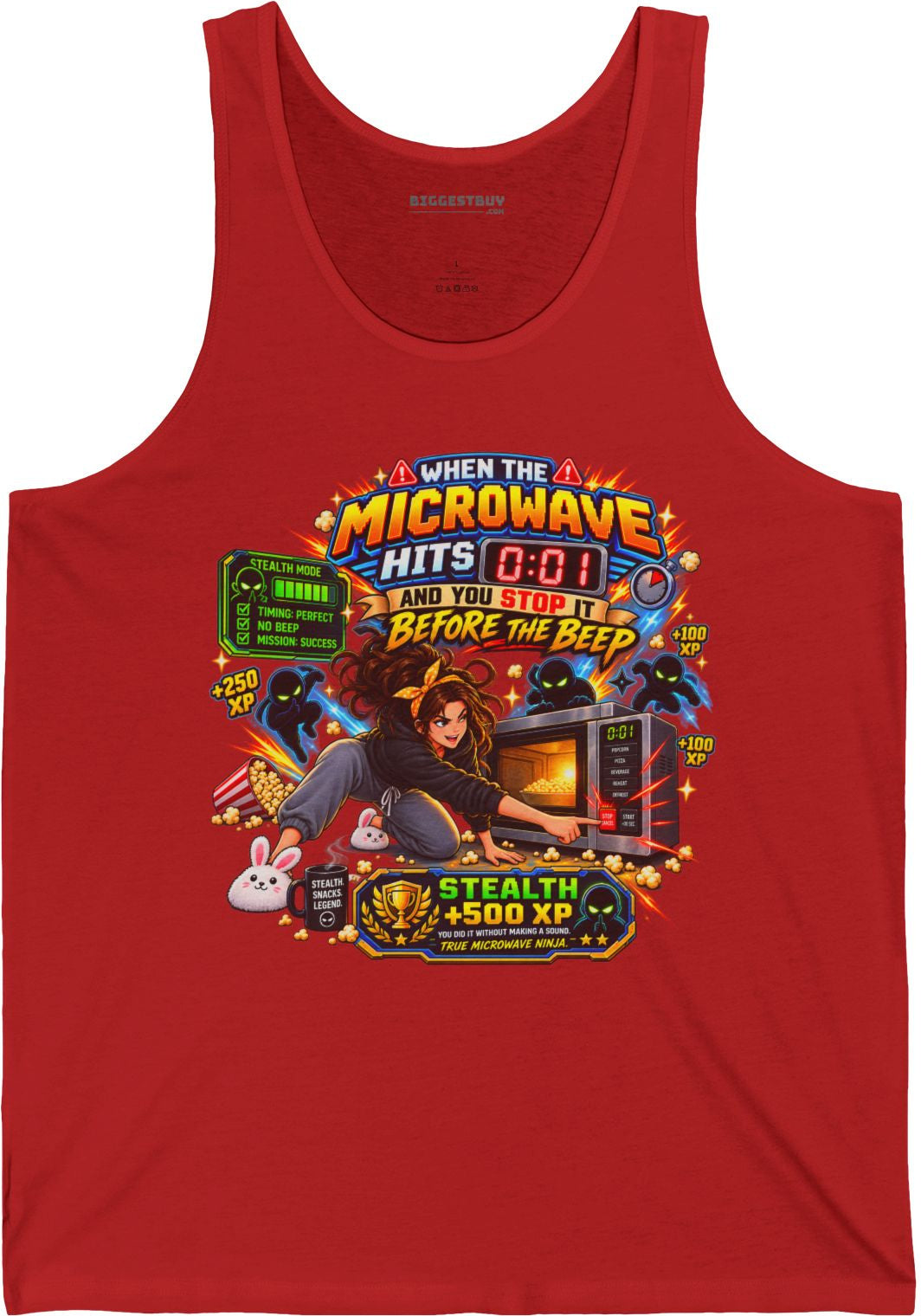 Beep Busters - Jersey Tank Top in Red, front view