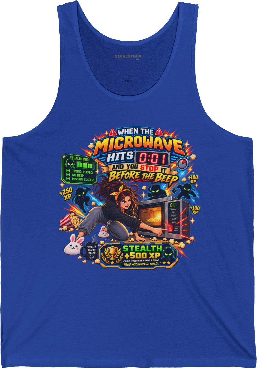 Beep Busters - Jersey Tank Top in True Royal, front view