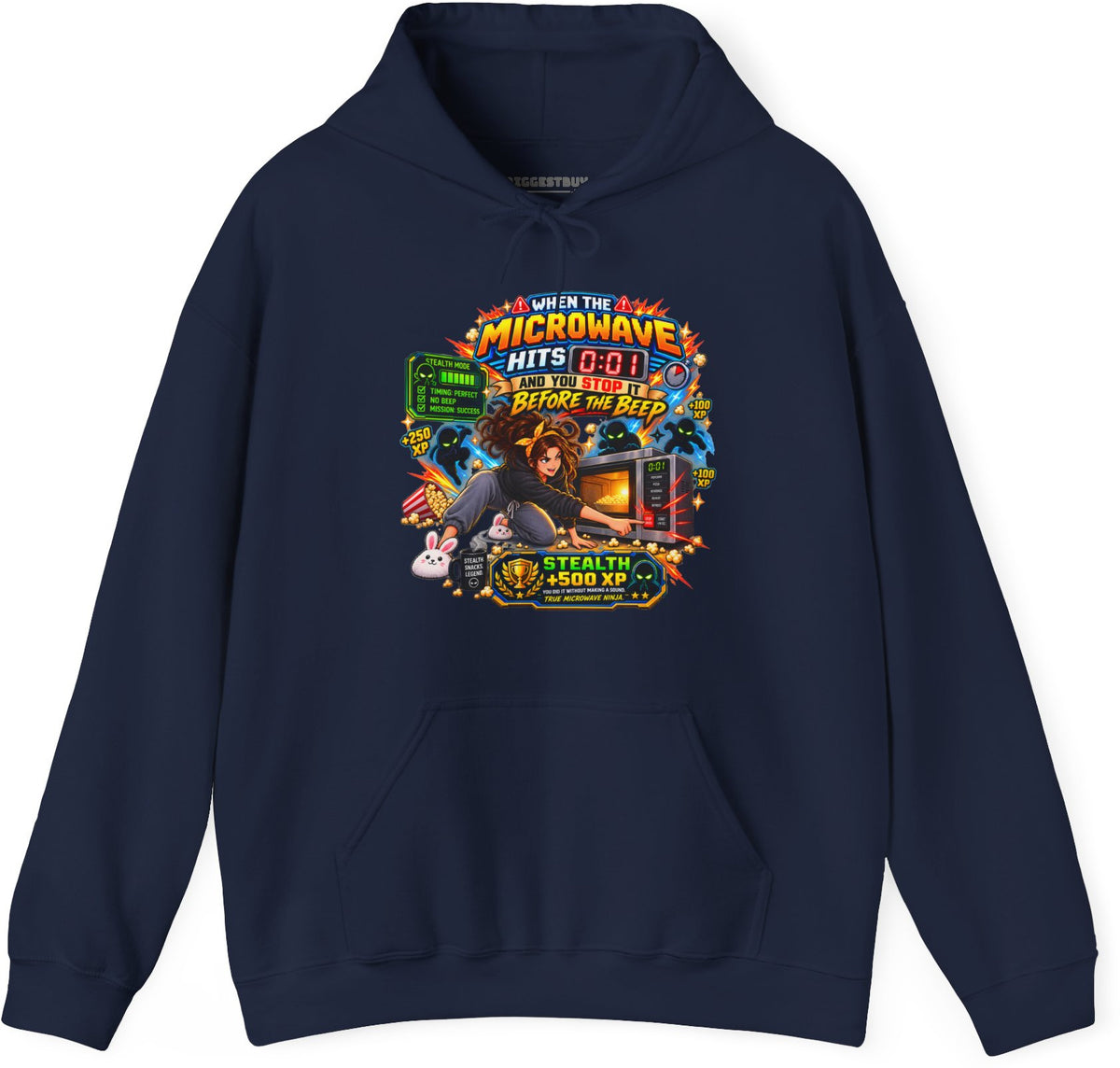 Beep Busters - Pullover Hoodie in Navy, front view