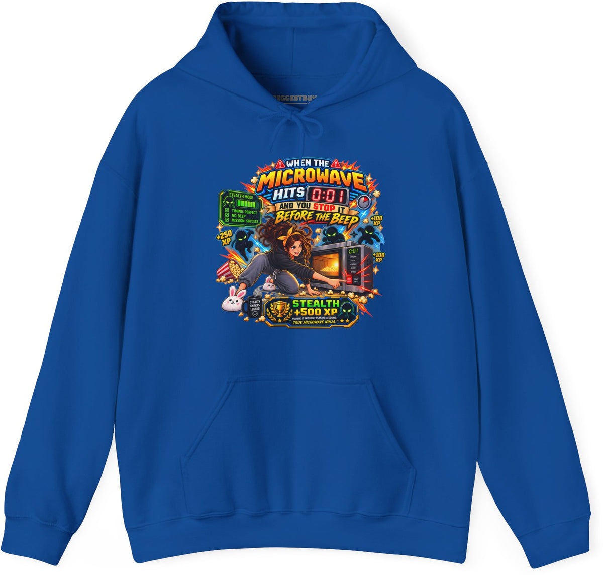 Beep Busters - Pullover Hoodie in Royal, front view