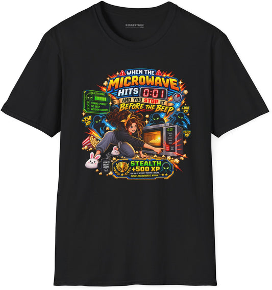 Beep Busters - Softstyle T-Shirt in Black, front view
