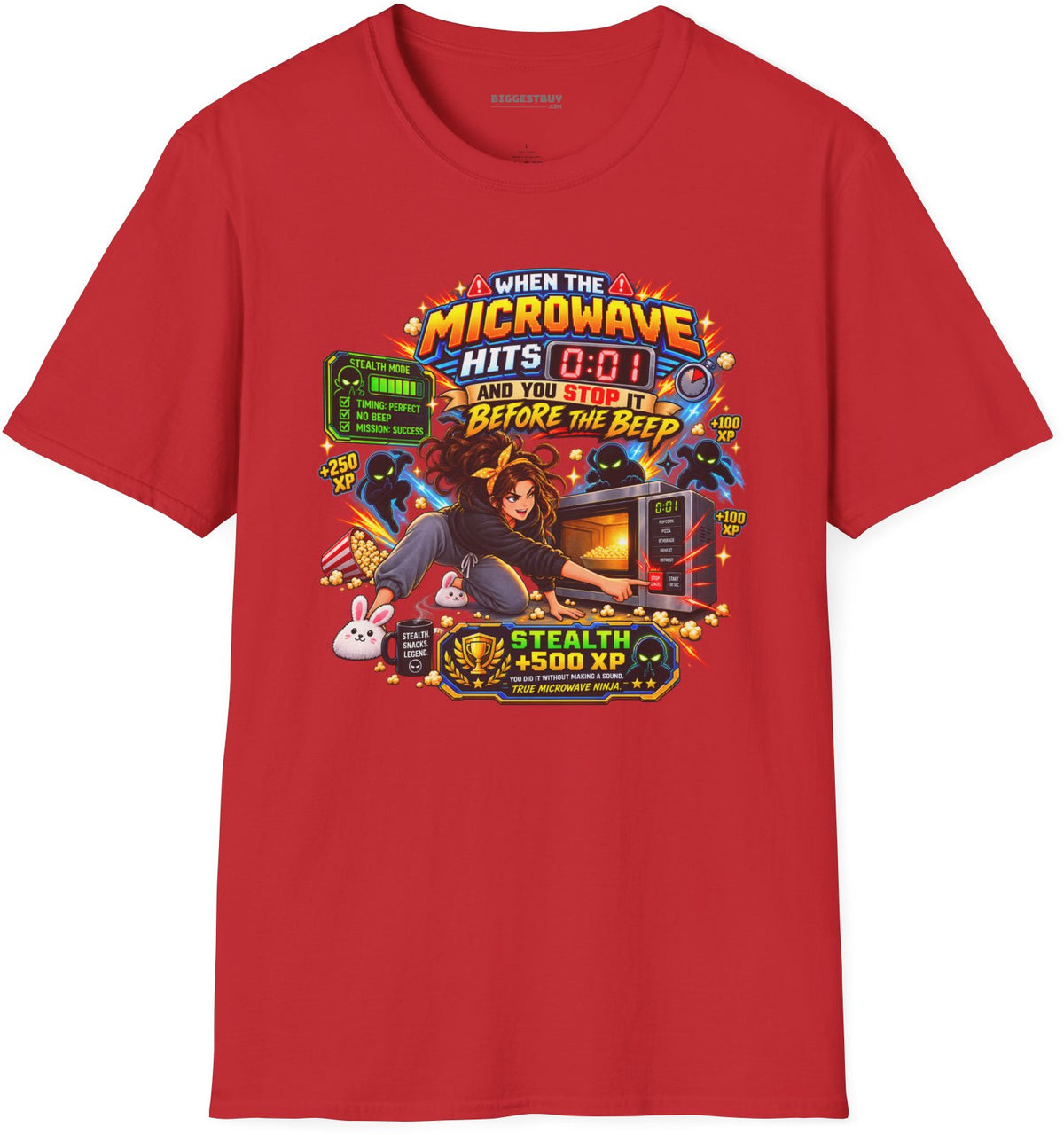 Beep Busters - Softstyle T-Shirt in Red, front view