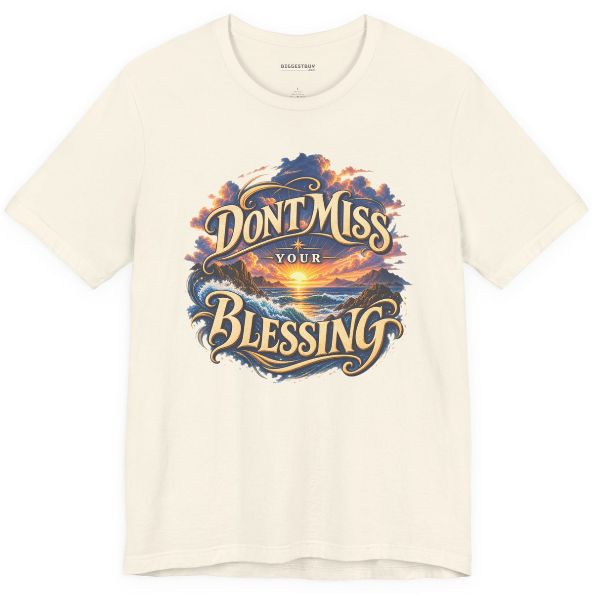 Blessing Alert - Classic Jersey Tee in Natural, front view