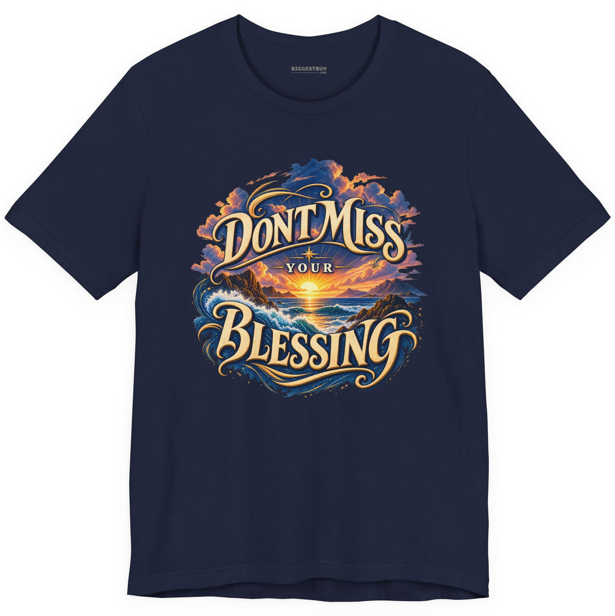 Blessing Alert - Classic Jersey Tee in Navy, front view