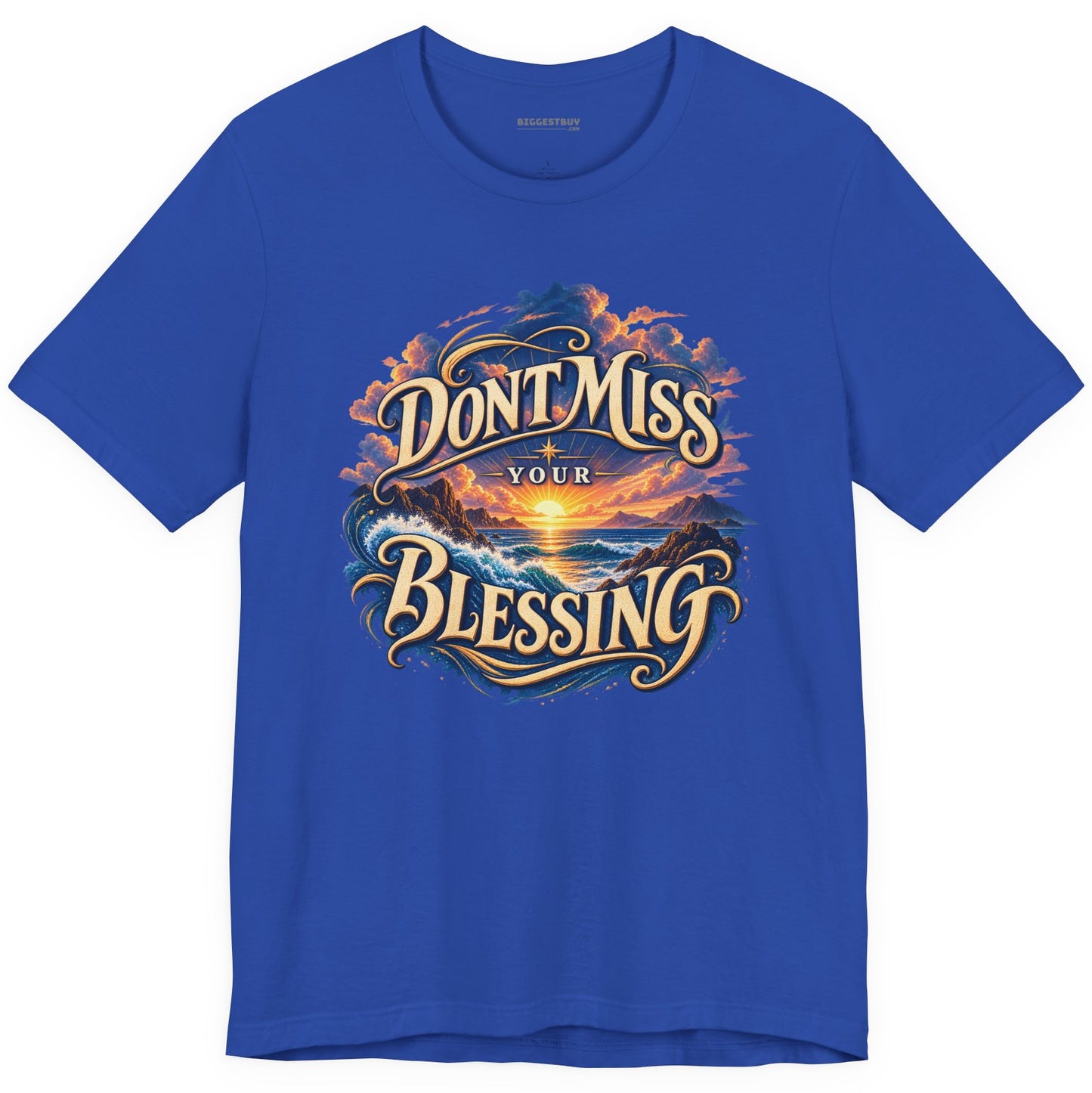 Blessing Alert - Classic Jersey Tee in True Royal, front view