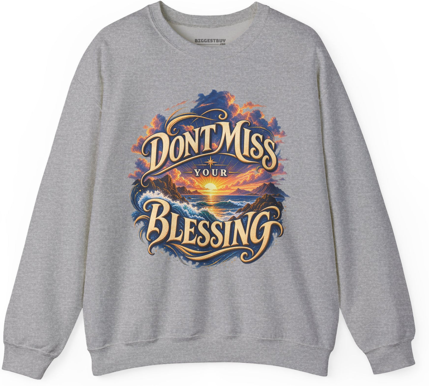 Blessing Alert - Crewneck Sweatshirt in Sport Grey, front view