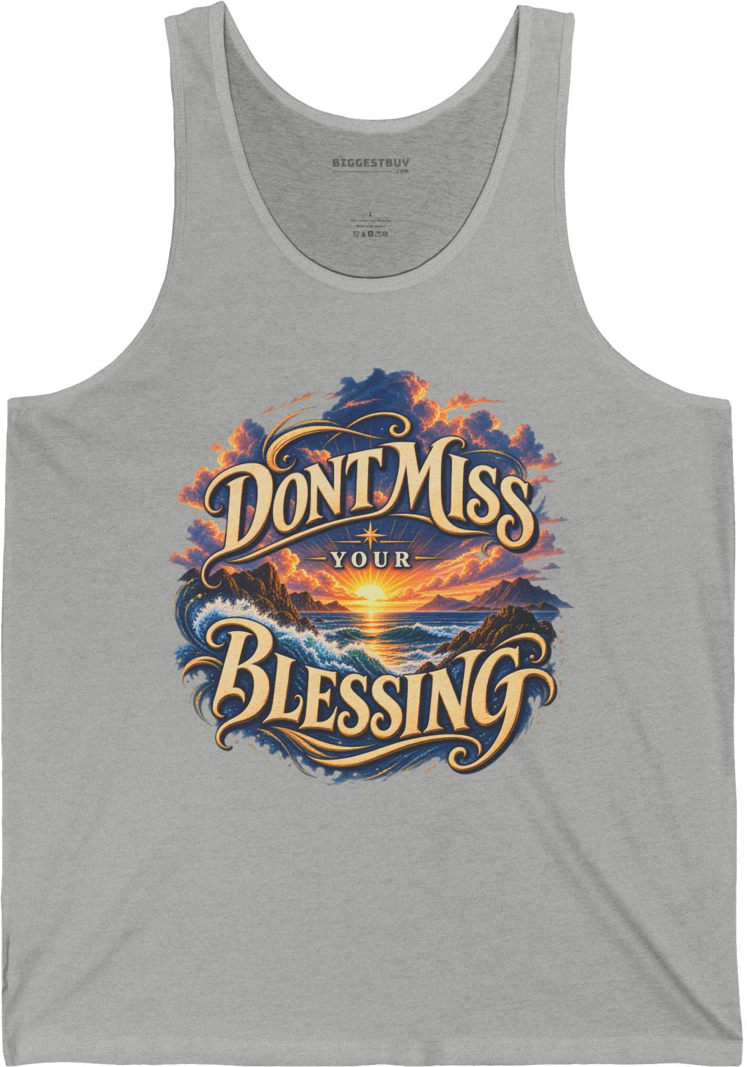 Blessing Alert - Jersey Tank Top in Athletic Heather, front view