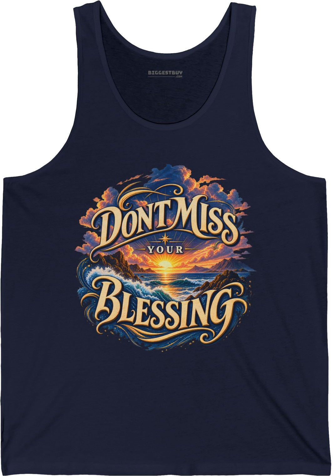 Blessing Alert - Jersey Tank Top in Navy, front view