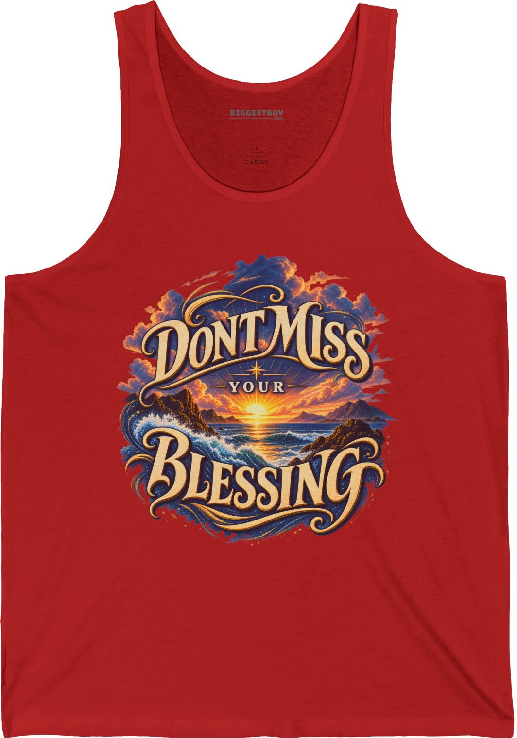 Blessing Alert - Jersey Tank Top in Red, front view