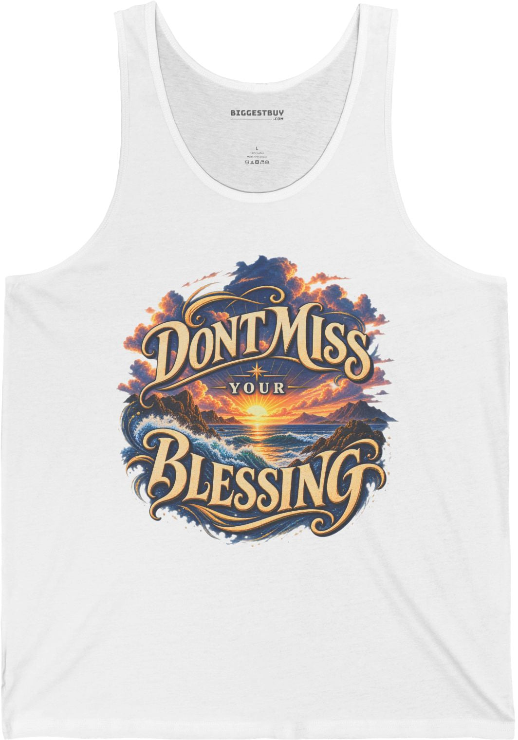 Blessing Alert - Jersey Tank Top in White, front view