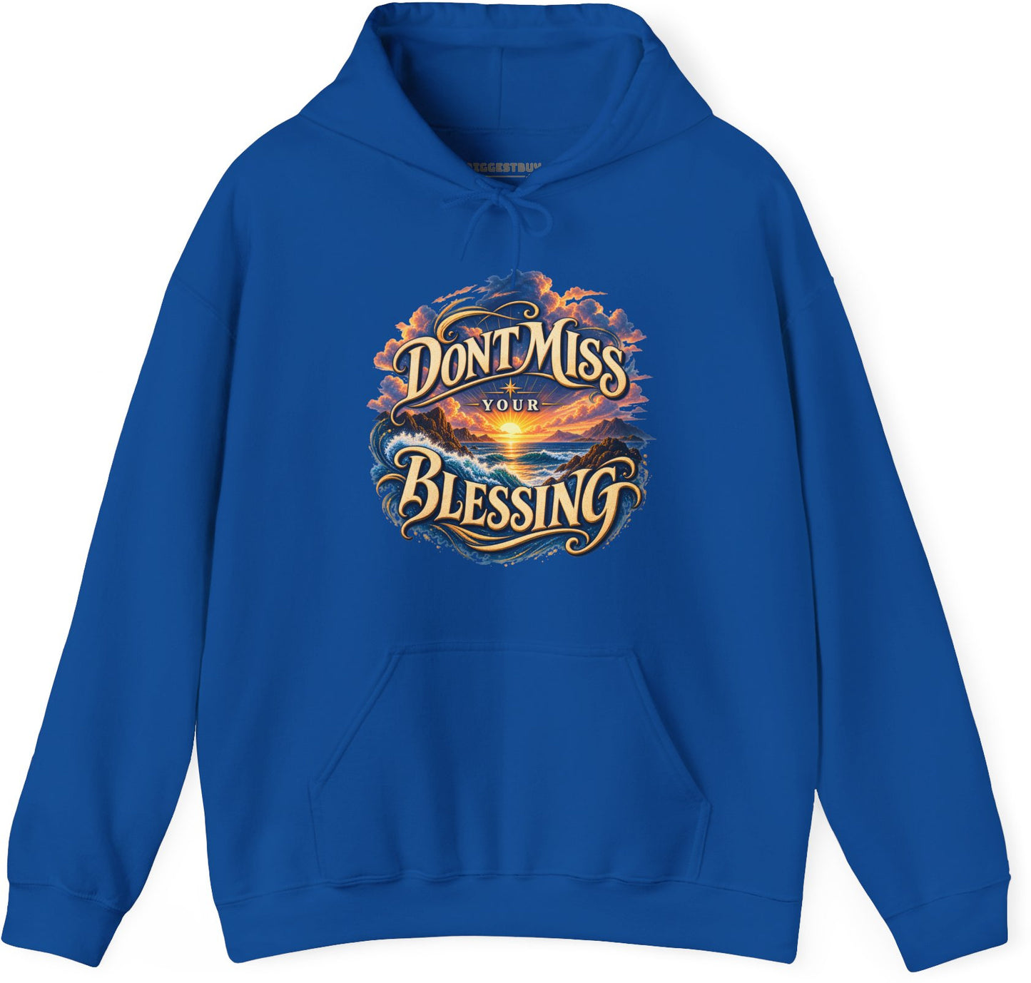Blessing Alert - Pullover Hoodie in Royal, front view