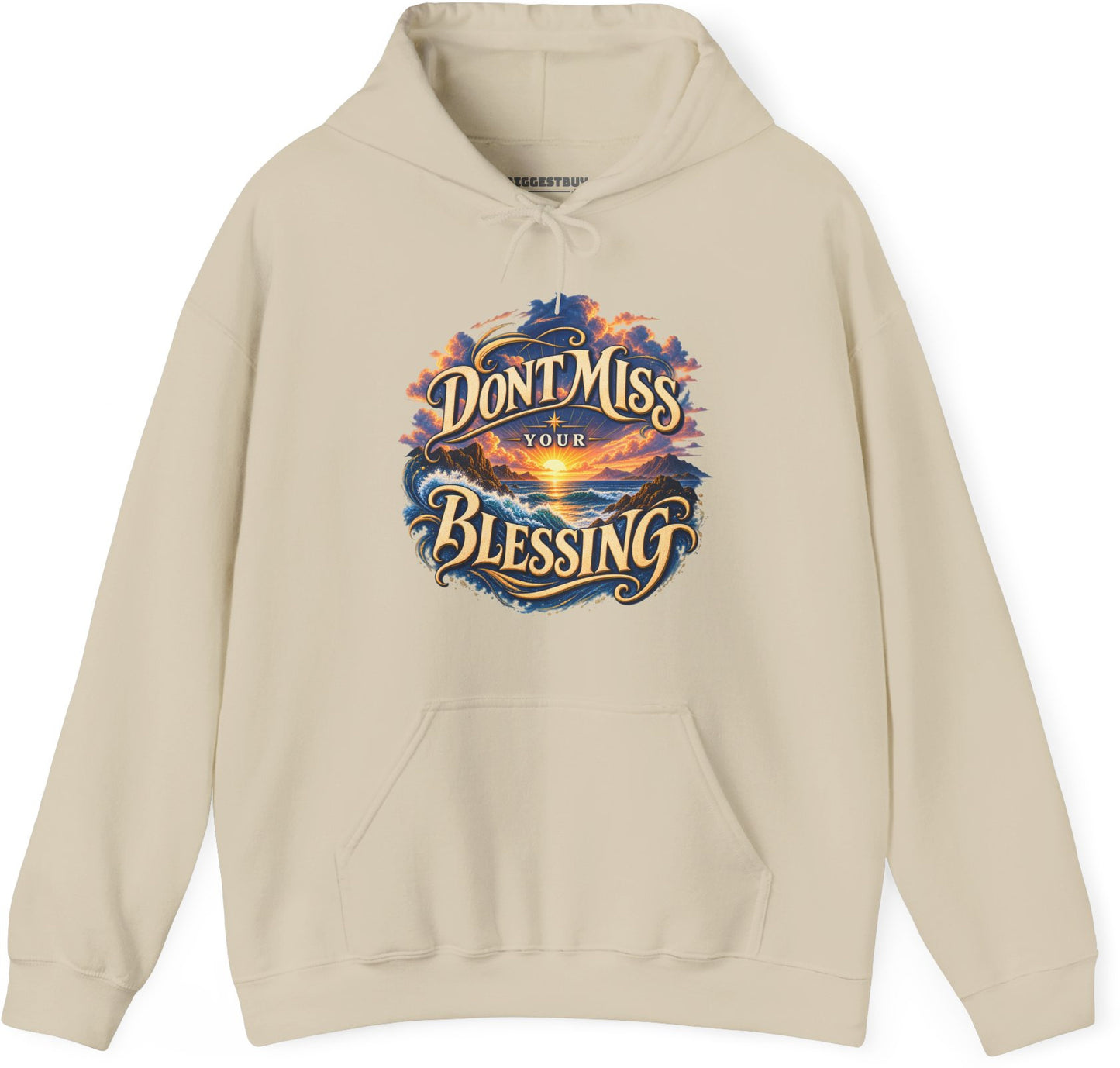 Blessing Alert - Pullover Hoodie in Sand, front view