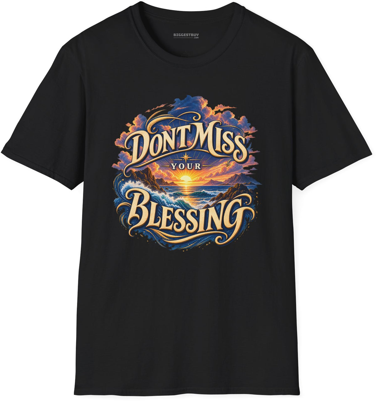 Blessing Alert - Softstyle T-Shirt in Black, front view