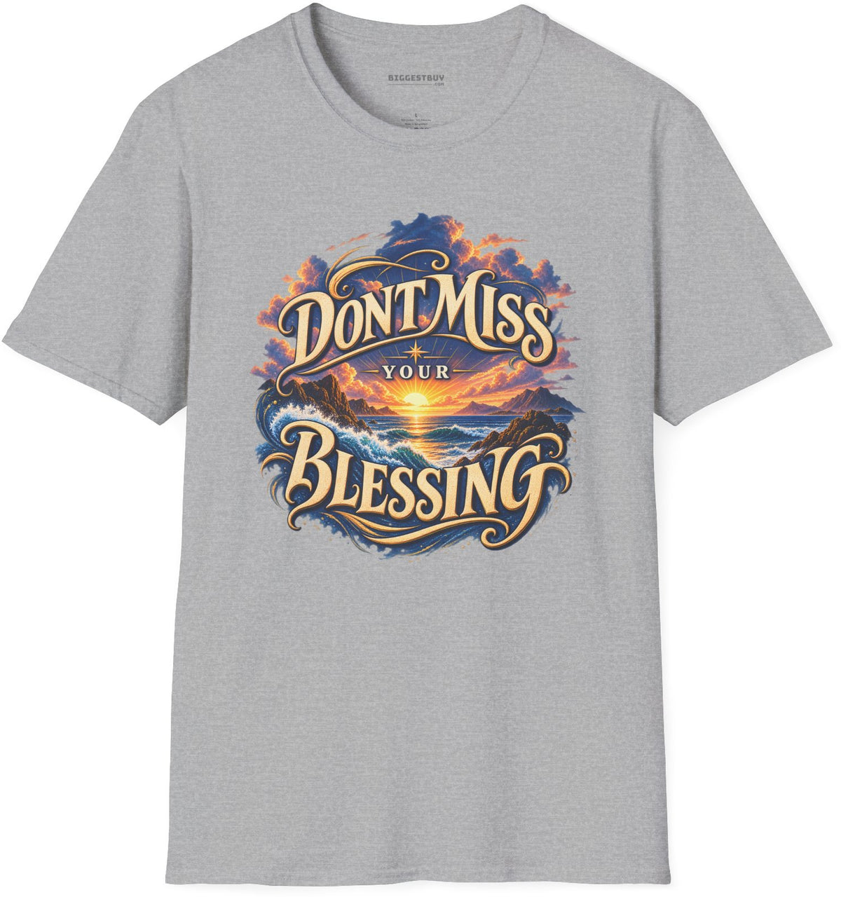 Blessing Alert - Softstyle T-Shirt in Sport Grey, front view