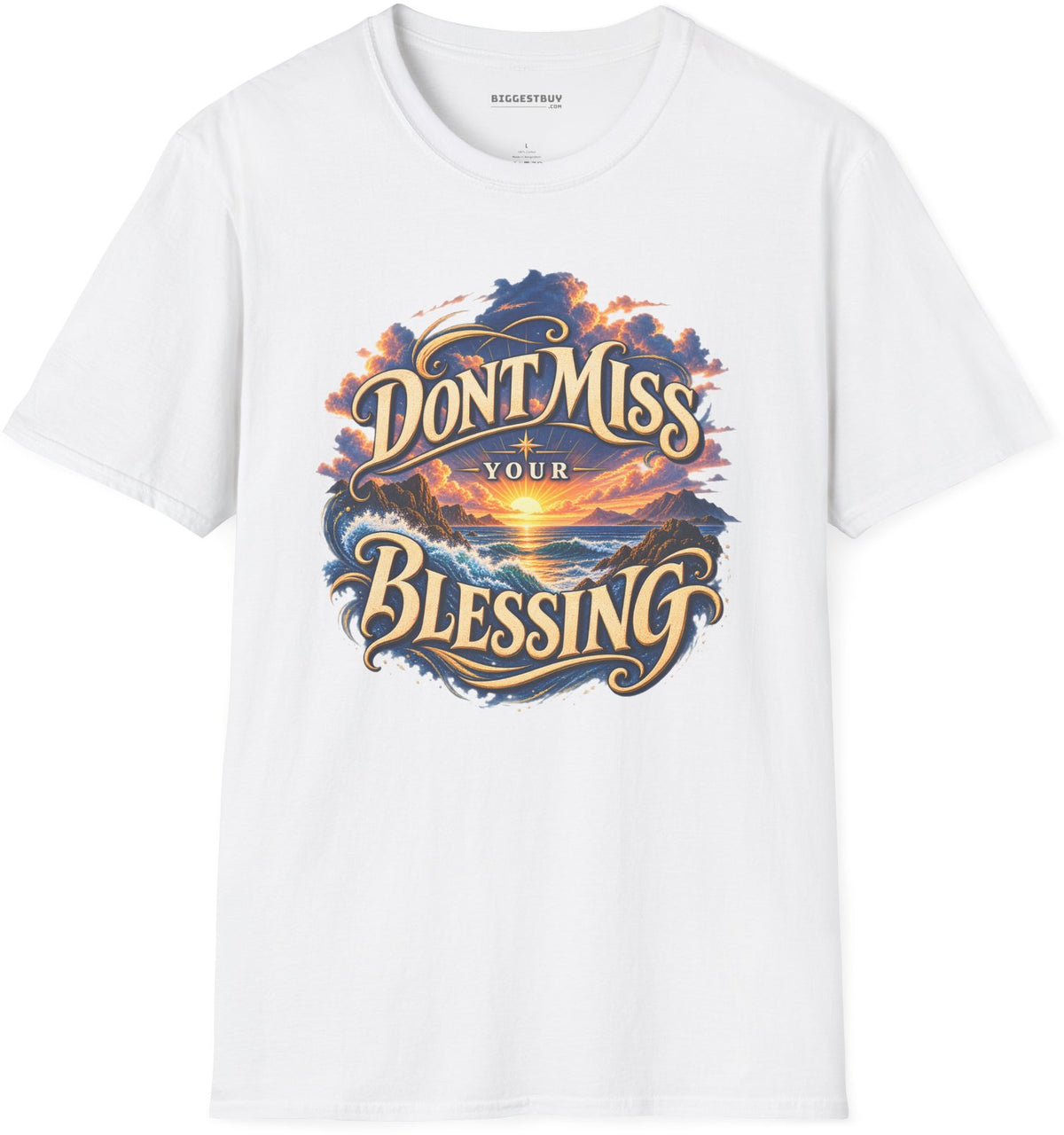 Blessing Alert - Softstyle T-Shirt in White, front view