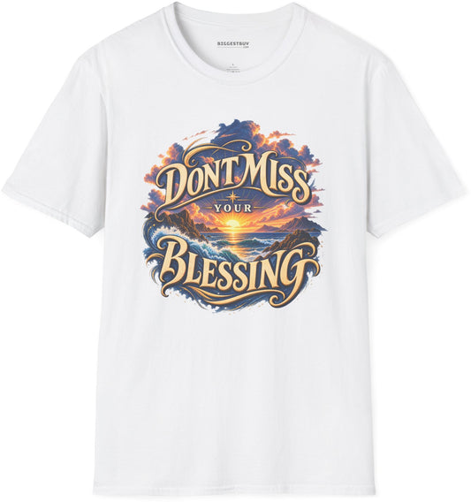 Blessing Alert - Softstyle T-Shirt in White, front view