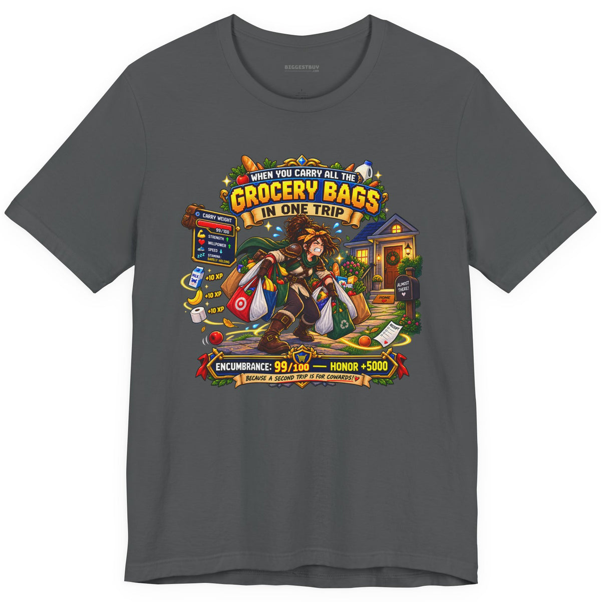 Buddy Bags - Classic Jersey Tee in Asphalt, front view