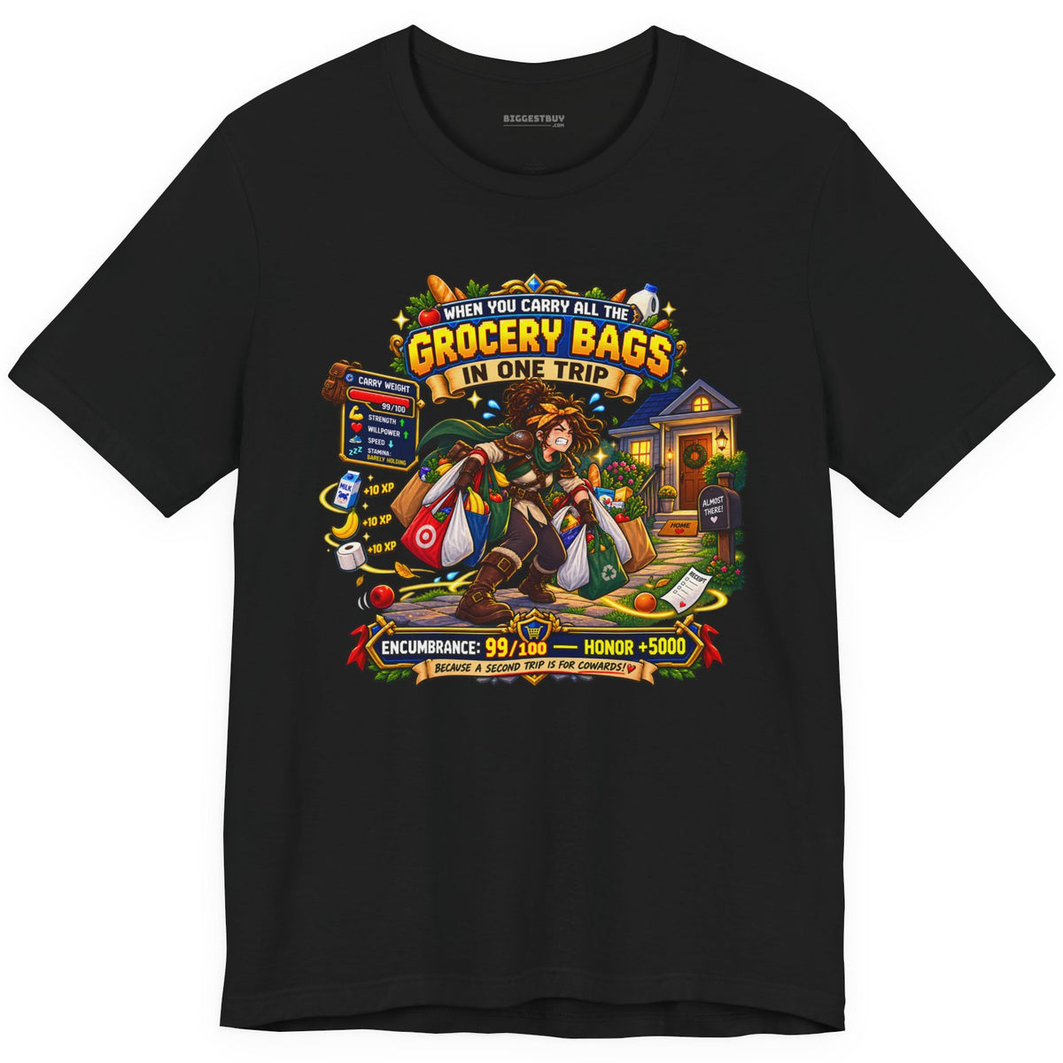 Buddy Bags - Classic Jersey Tee in Black, front view