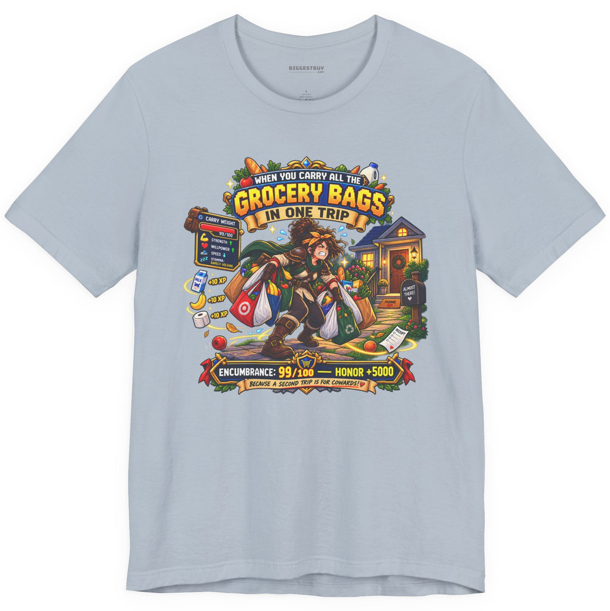 Buddy Bags - Classic Jersey Tee in Light Blue, front view