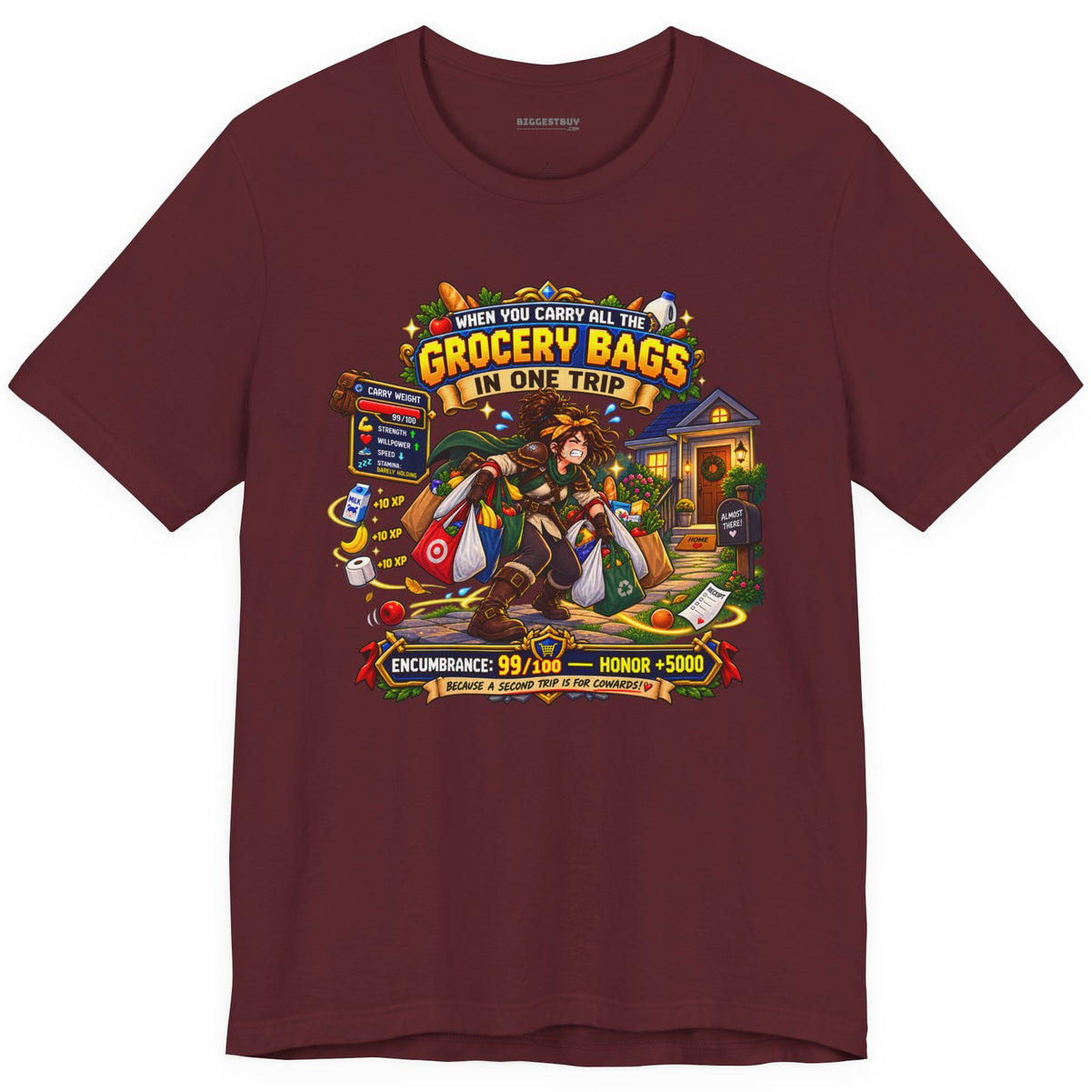 Buddy Bags - Classic Jersey Tee in Maroon, front view