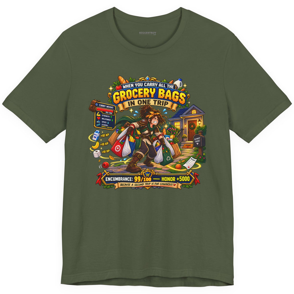 Buddy Bags - Classic Jersey Tee in Military Green, front view