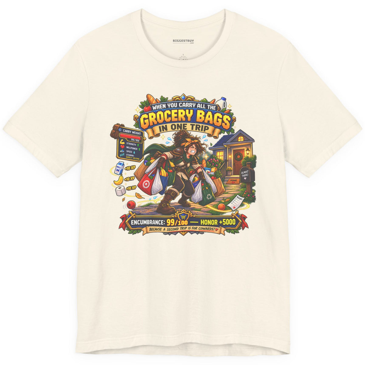 Buddy Bags - Classic Jersey Tee in Natural, front view