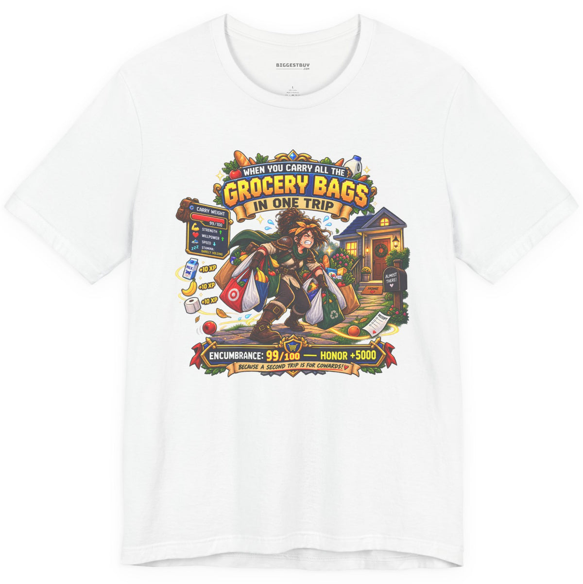 Buddy Bags - Classic Jersey Tee in White, front view