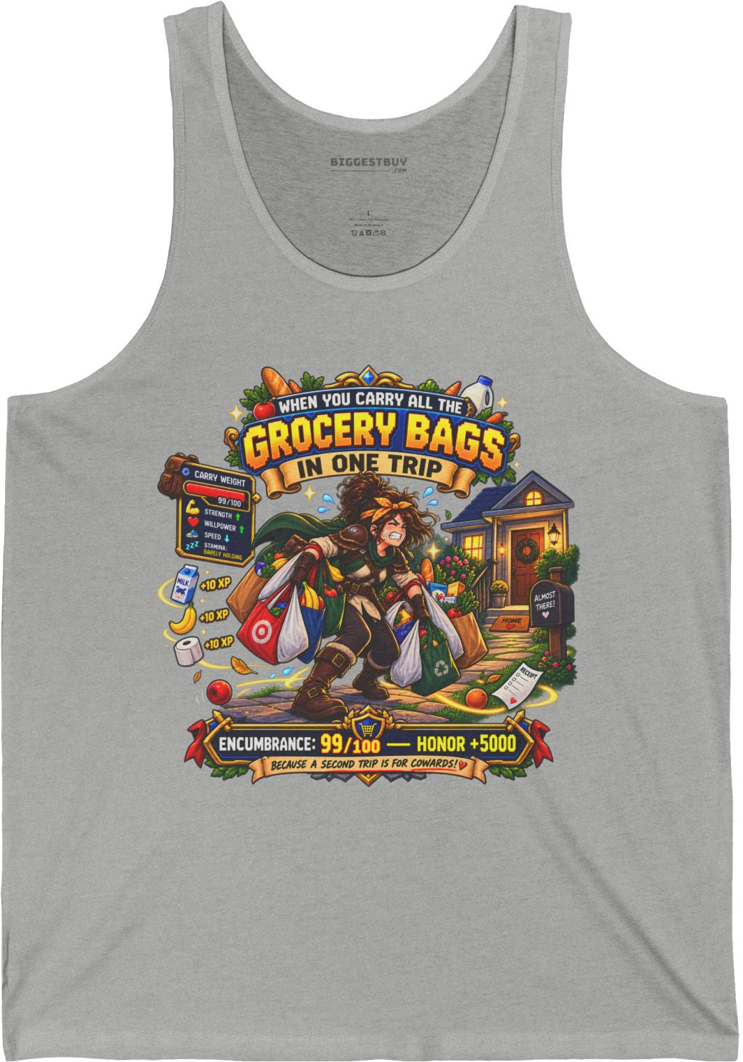 Buddy Bags - Jersey Tank Top in Athletic Heather, front view