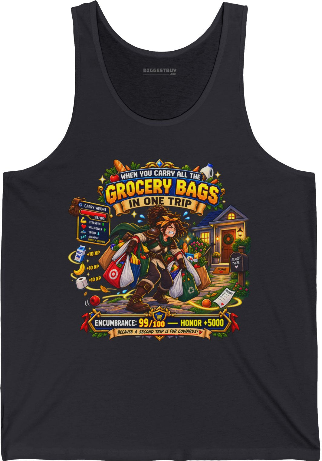 Buddy Bags - Jersey Tank Top in Dark Grey, front view