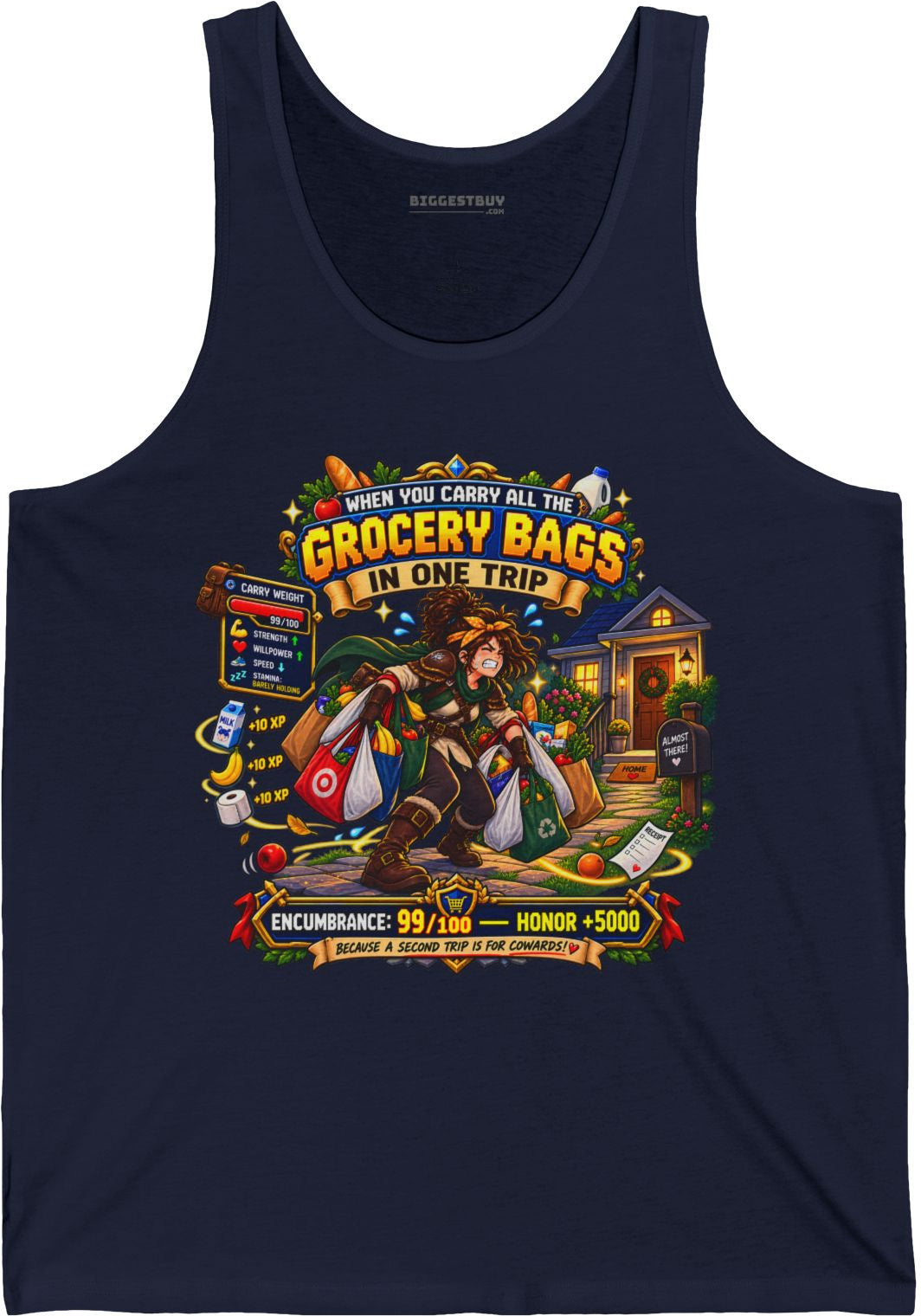 Buddy Bags - Jersey Tank Top in Navy, front view