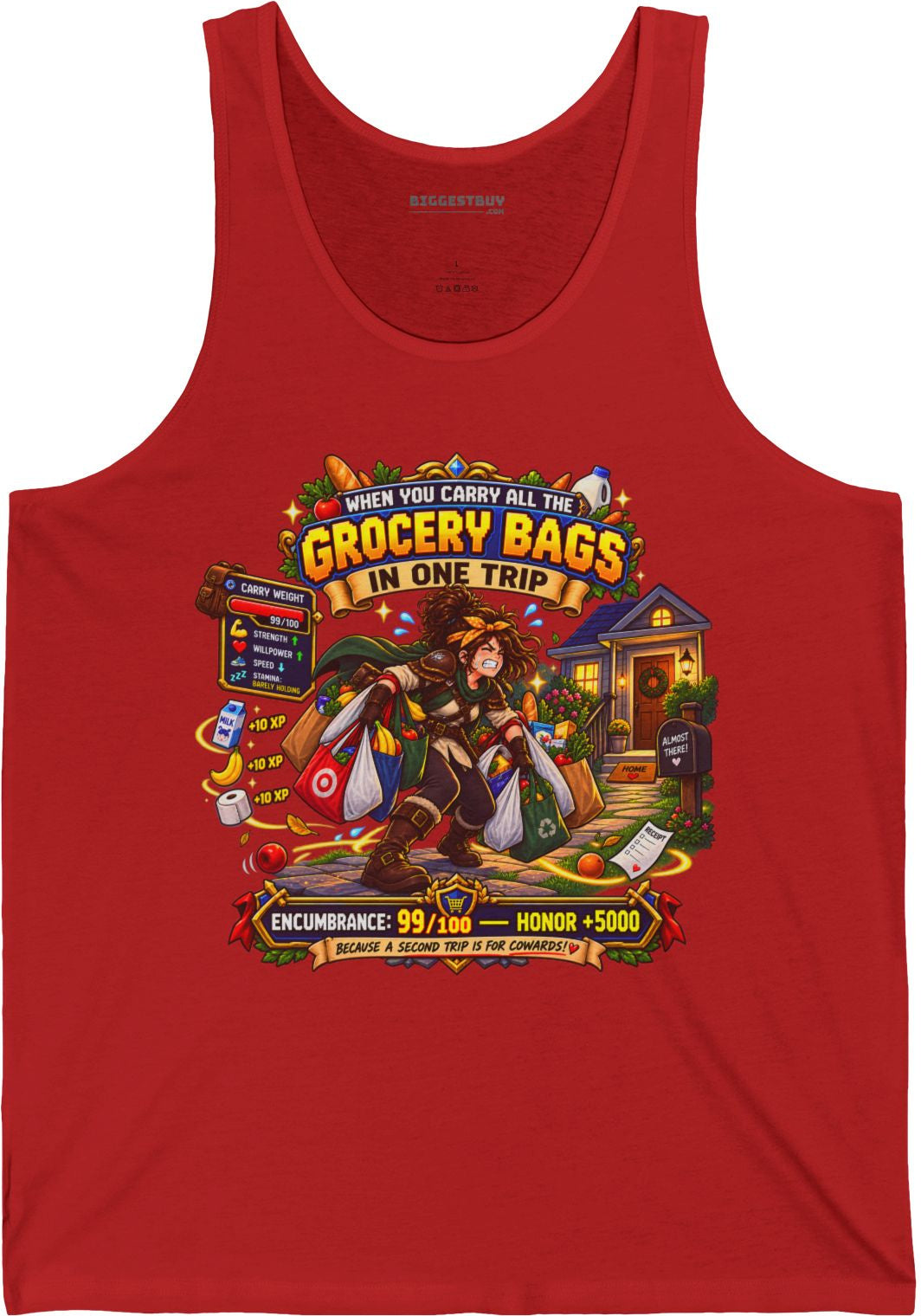 Buddy Bags - Jersey Tank Top in Red, front view