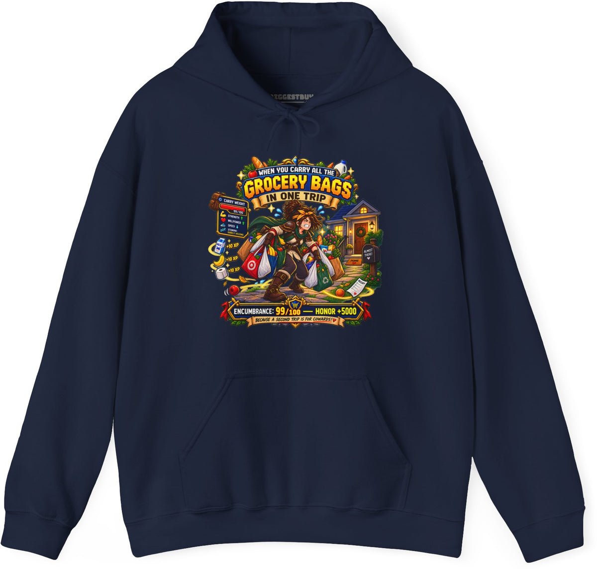 Buddy Bags - Pullover Hoodie in Navy, front view