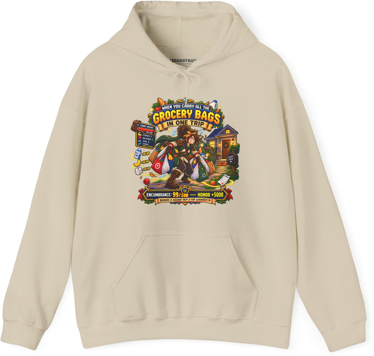 Buddy Bags - Pullover Hoodie in Sand, front view