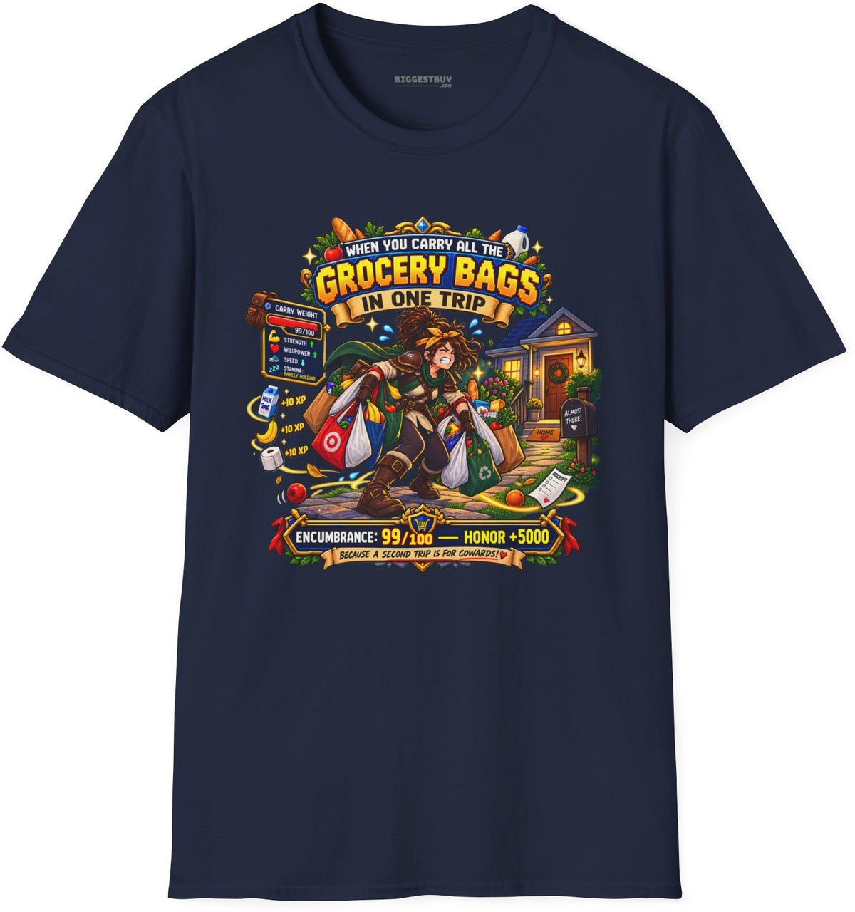 Buddy Bags - Softstyle T-Shirt in Navy, front view