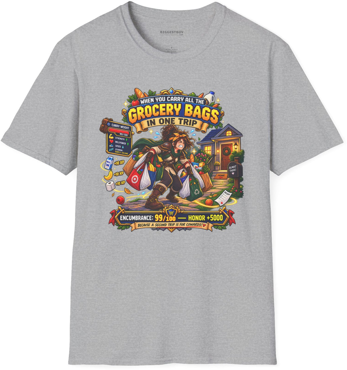 Buddy Bags - Softstyle T-Shirt in Sport Grey, front view