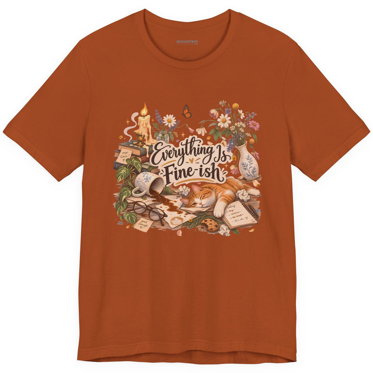 Cats Got - Classic Jersey Tee in Autumn, front view