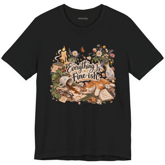 Cats Got - Classic Jersey Tee in Black, front view