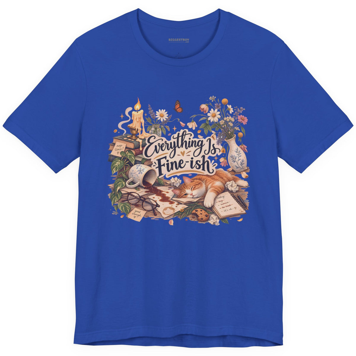 Cats Got - Classic Jersey Tee in True Royal, front view