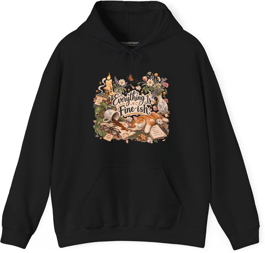 Cats Got - Pullover Hoodie in Black, front view