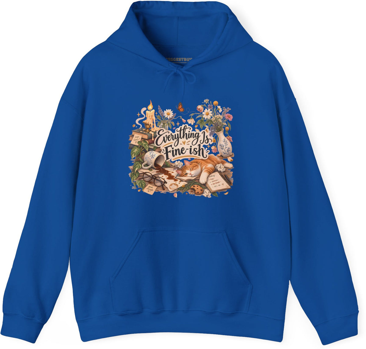 Cats Got - Pullover Hoodie in Royal, front view