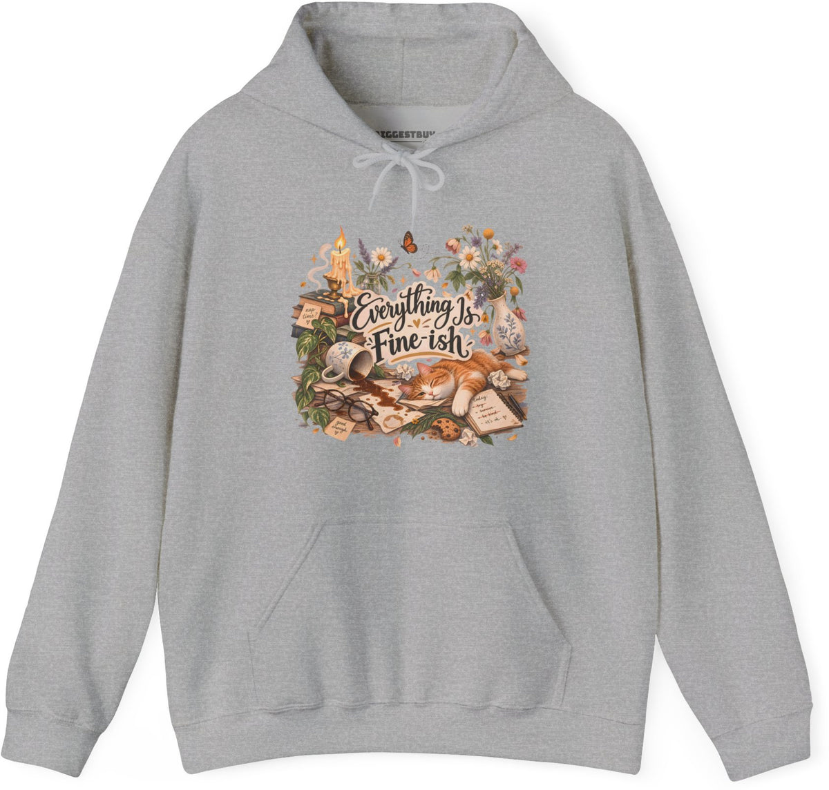 Cats Got - Pullover Hoodie in Sport Grey, front view