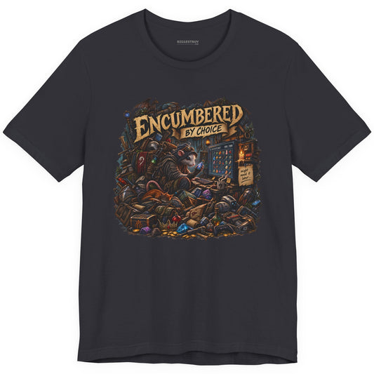 Choice Overload - Classic Jersey Tee in Dark Grey, front view