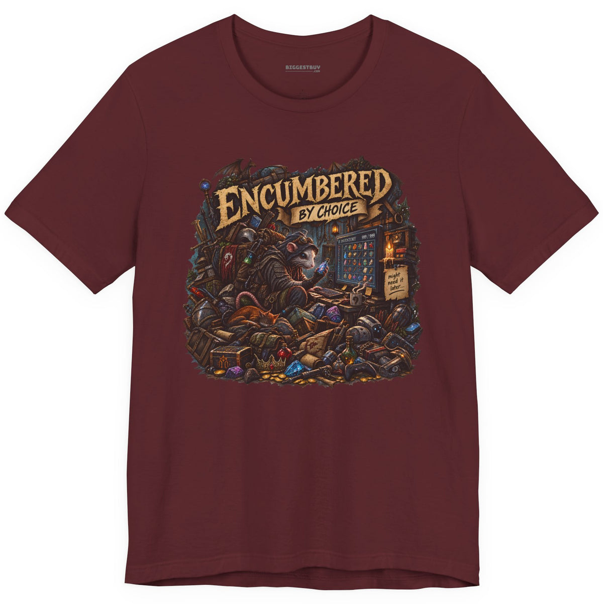 Choice Overload - Classic Jersey Tee in Maroon, front view