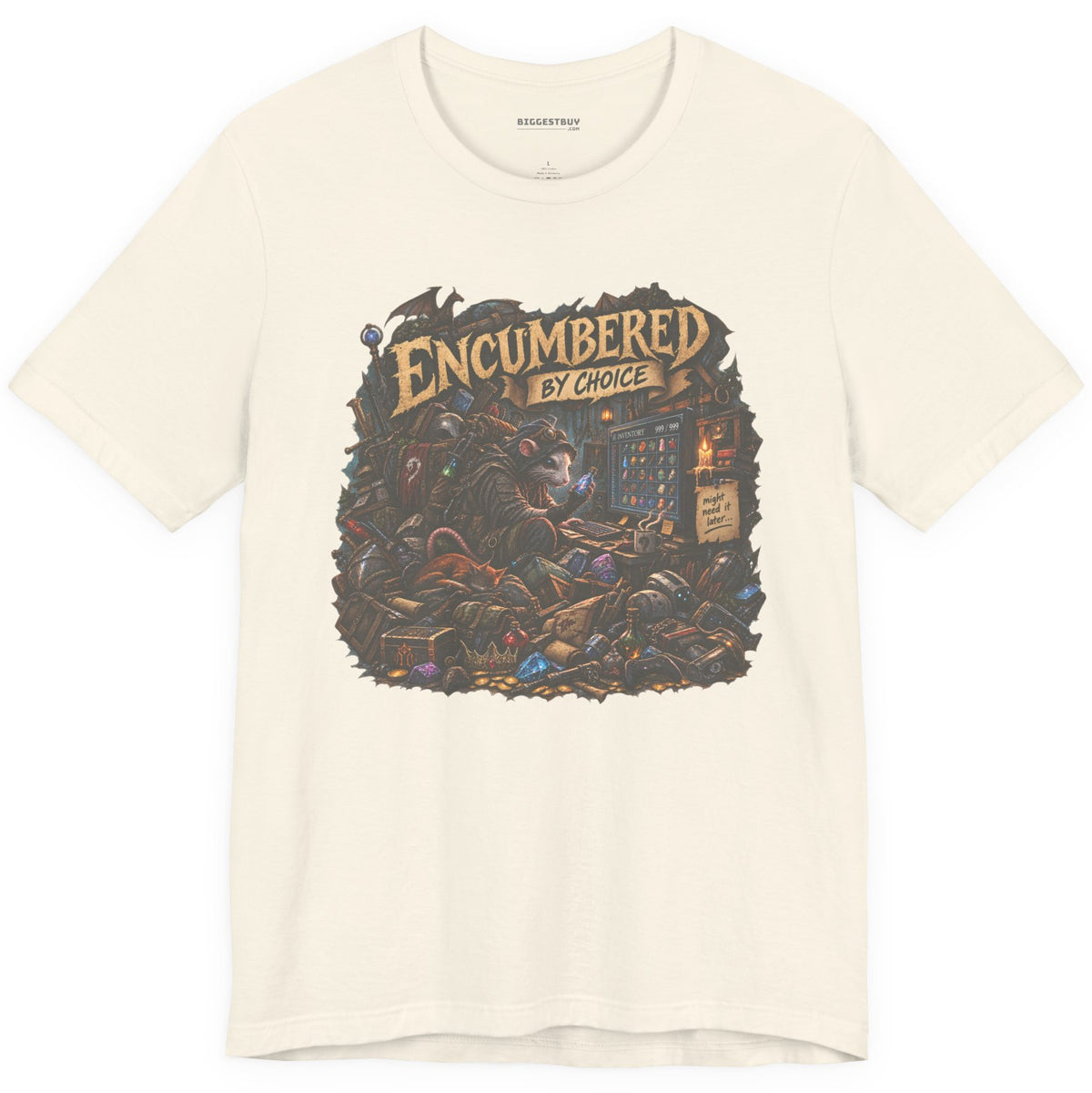 Choice Overload - Classic Jersey Tee in Natural, front view