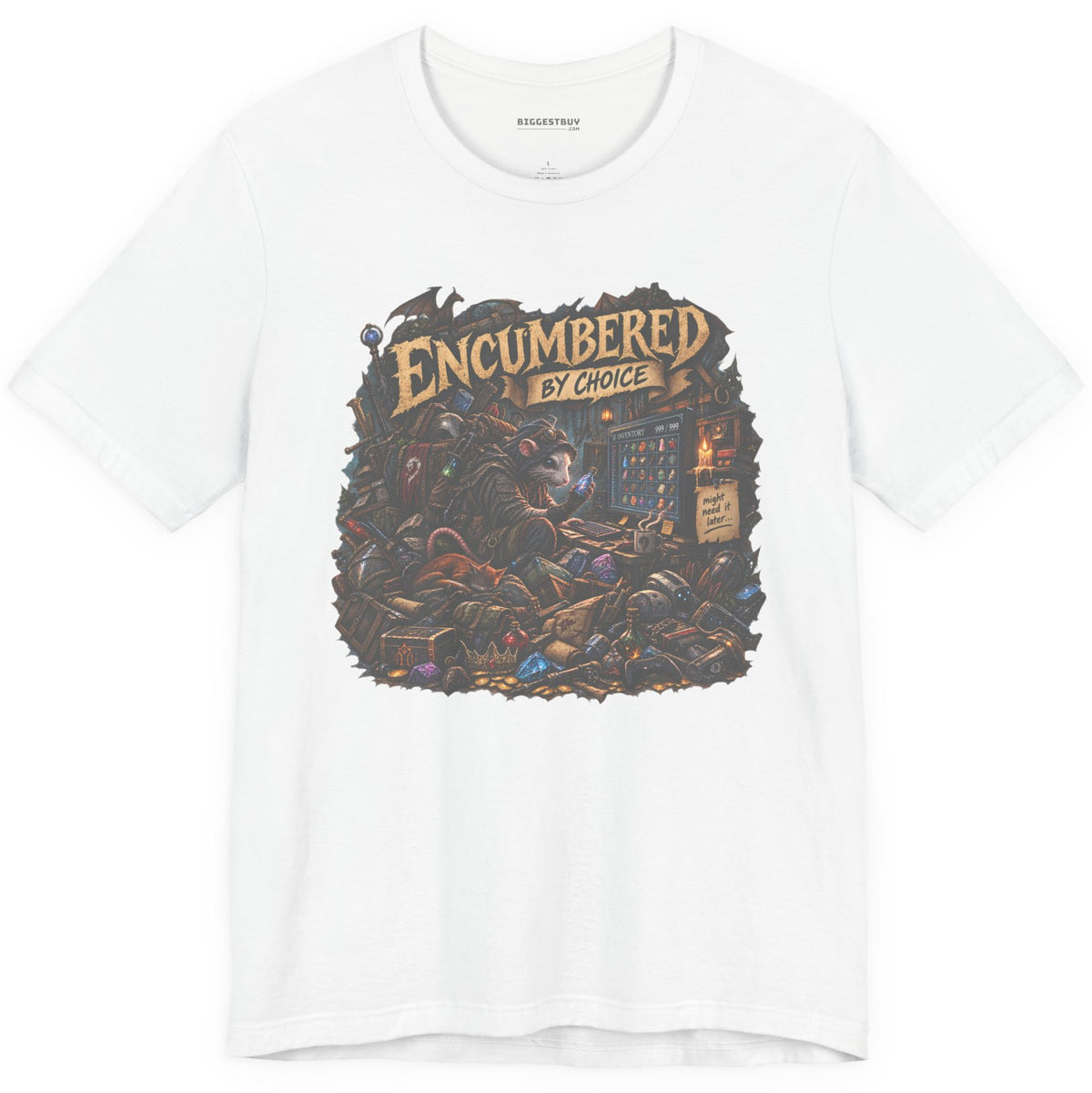 Choice Overload - Classic Jersey Tee in White, front view