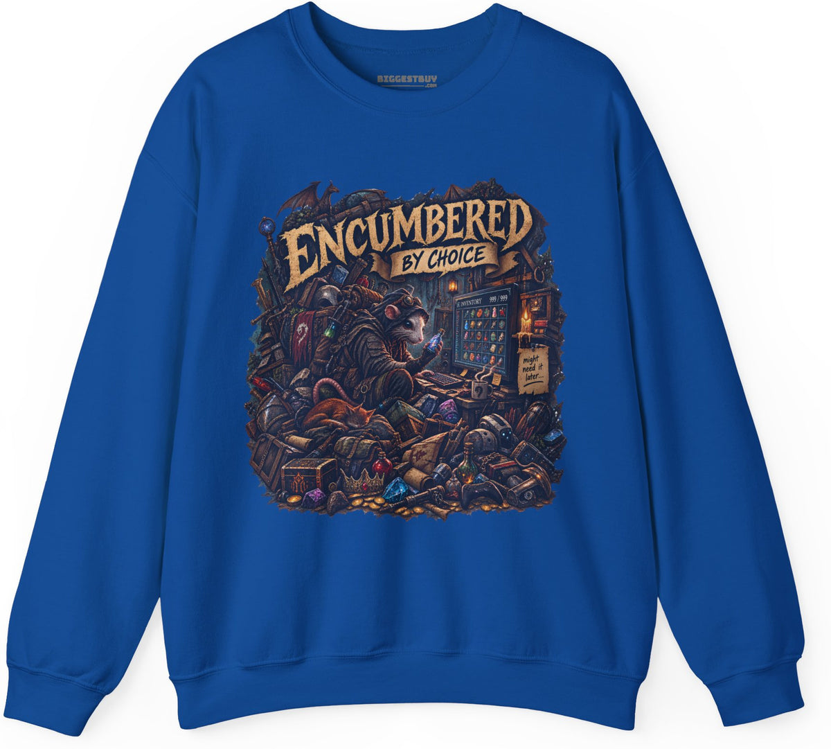 Choice Overload - Crewneck Sweatshirt in Royal, front view